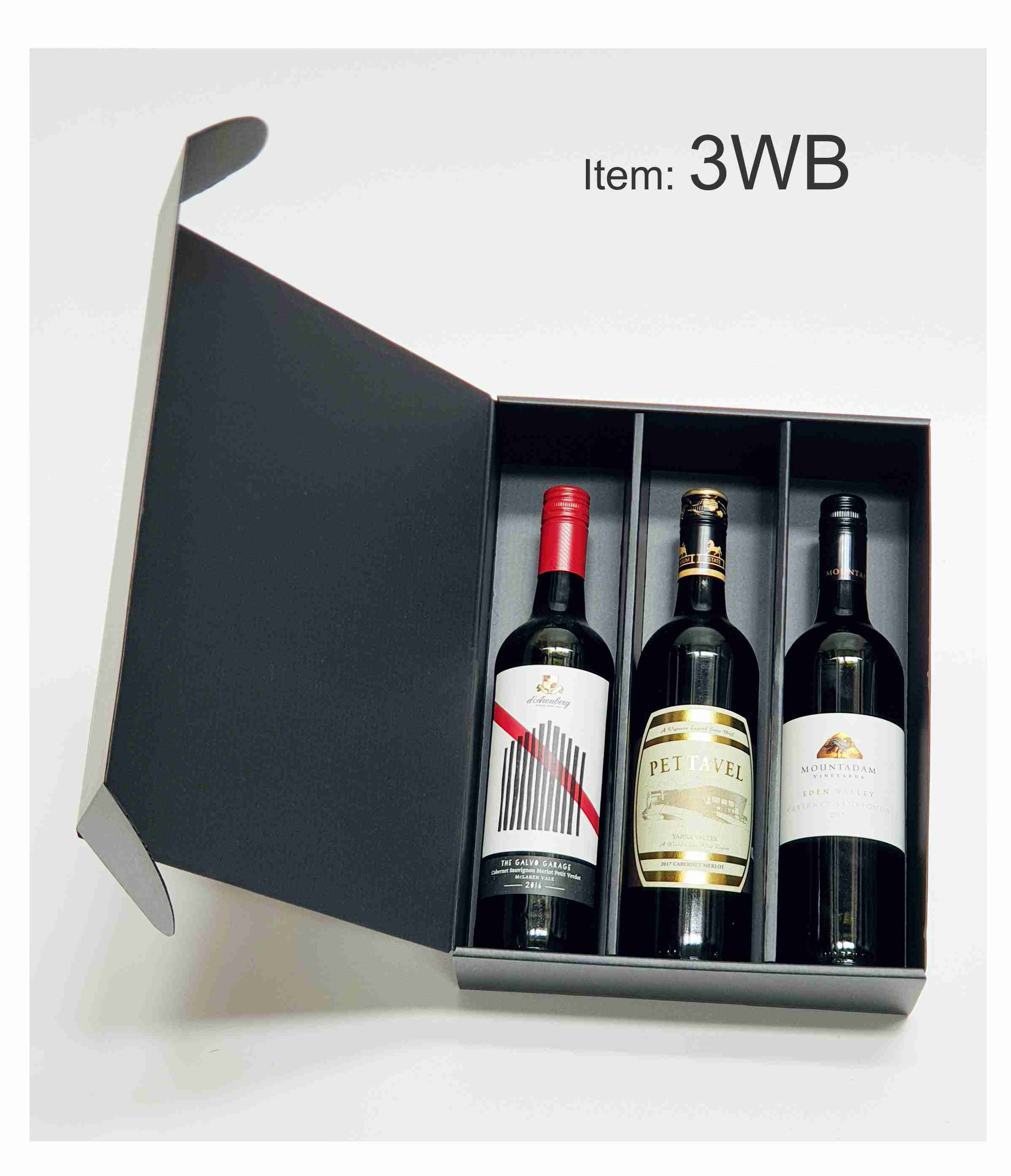3WB-wine-bottle-black-presentation-gift-box-abc2000-winebox-melbournes tree wine bottles black gift box