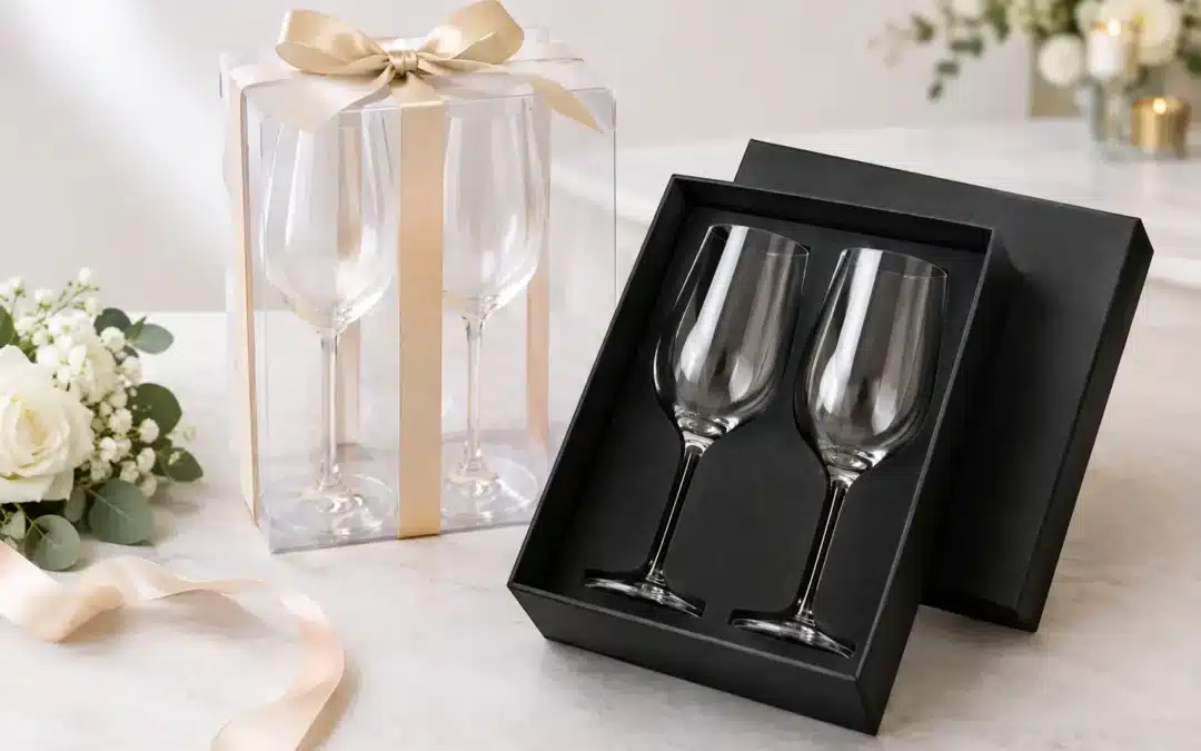 Wedding Glassware Gift Boxes That Look the Part